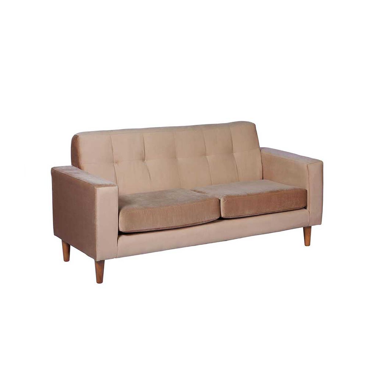 Sofá Latam Home Salermo Tela Velvet 2 Cuerpos Beige