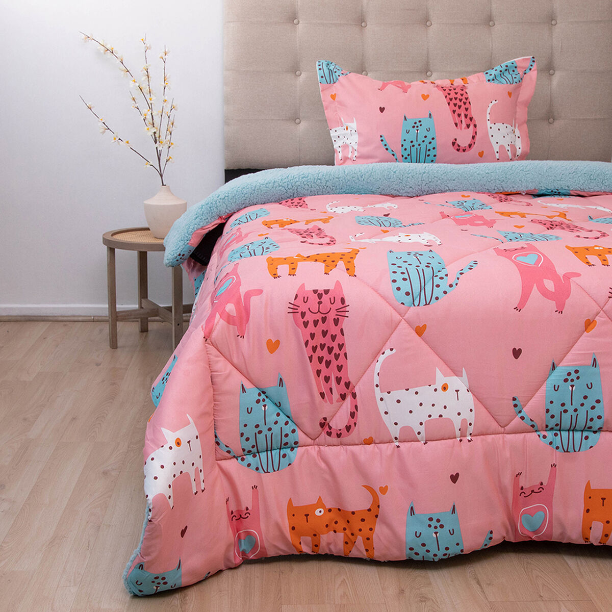 Plumón Doral 1,5 Plazas Kids Gatitos