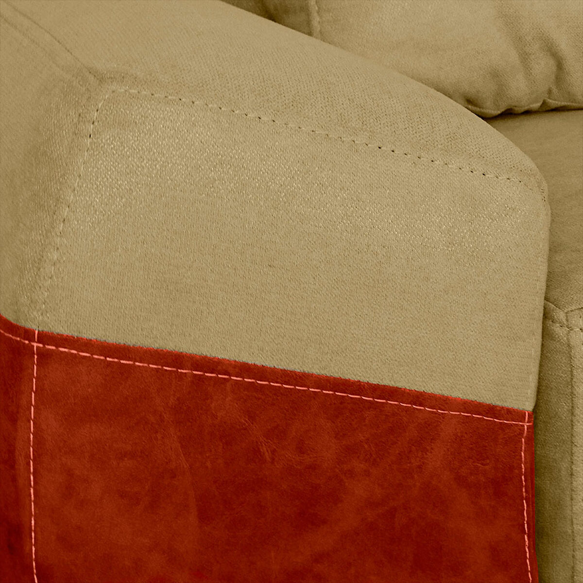 Seccional Izquierdo Elegant Houston Cheise Tela/PU 5 Cuerpos Beige