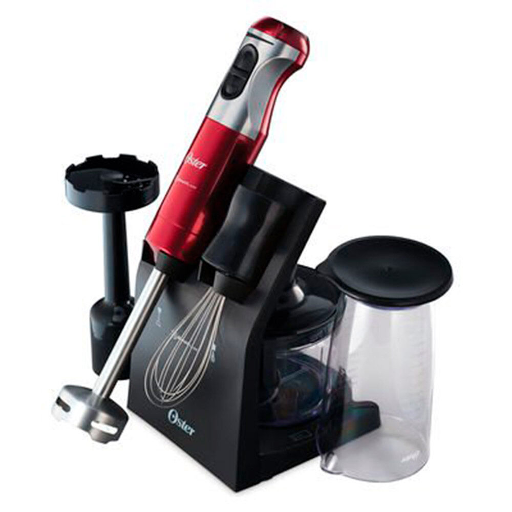 Oster Batidora de Inmersión Cuchilla Quad con Accesorios FPSTHB5103R Rojo