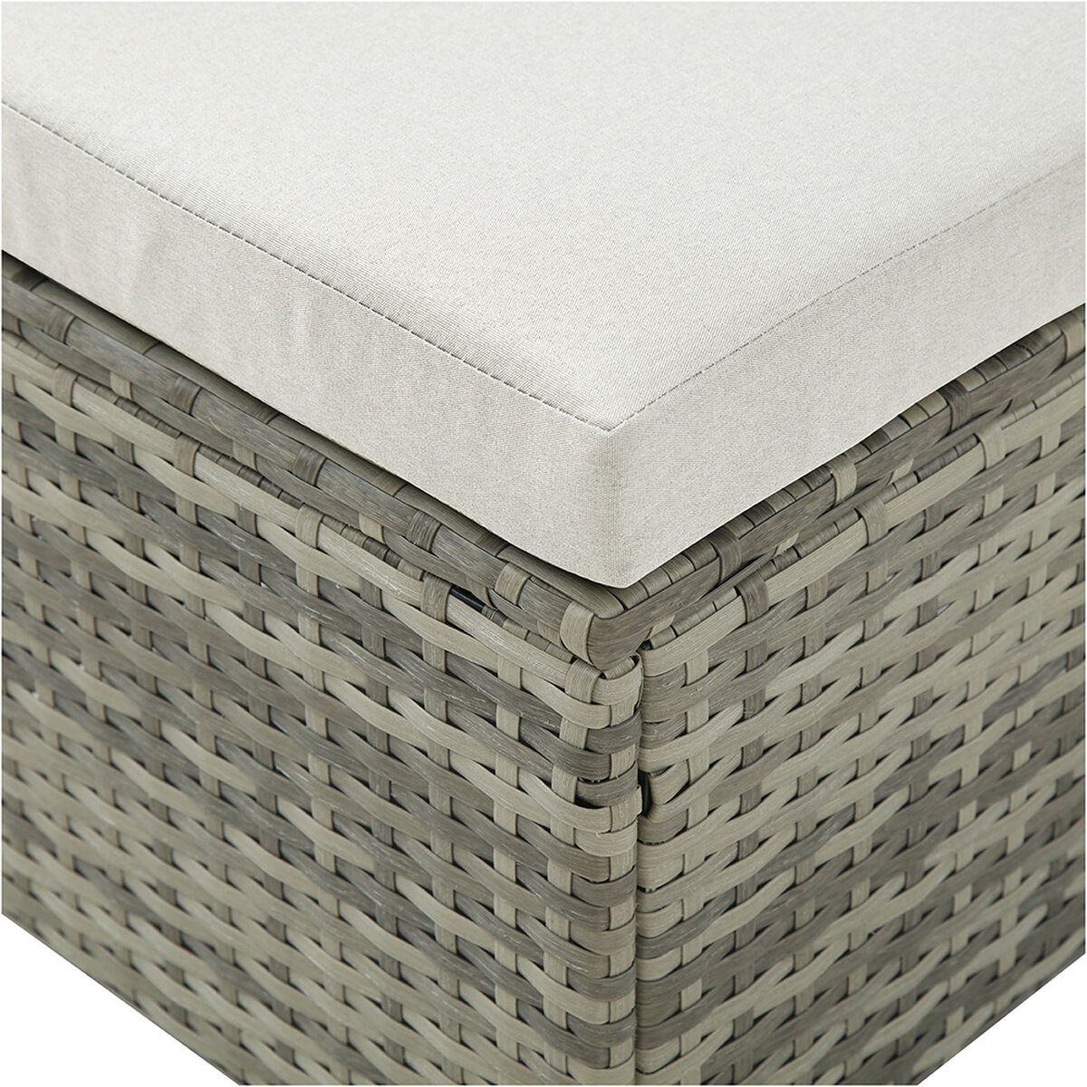 Juego de Terraza Vekkahome Hades Sofá Seccional 6 Cuerpos + Dos Pouf Beige