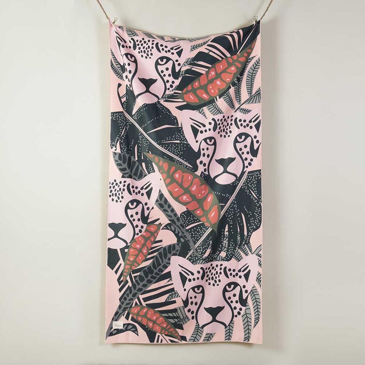 Toalla de Playa con Bolso SoHome Cheetha 180 x 180 cm Damasco