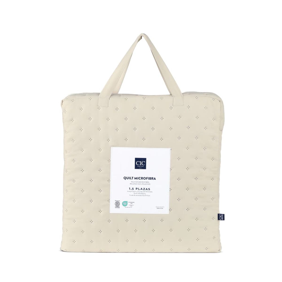 Quilt CIC 1,5 Plazas Taupe Microfibra