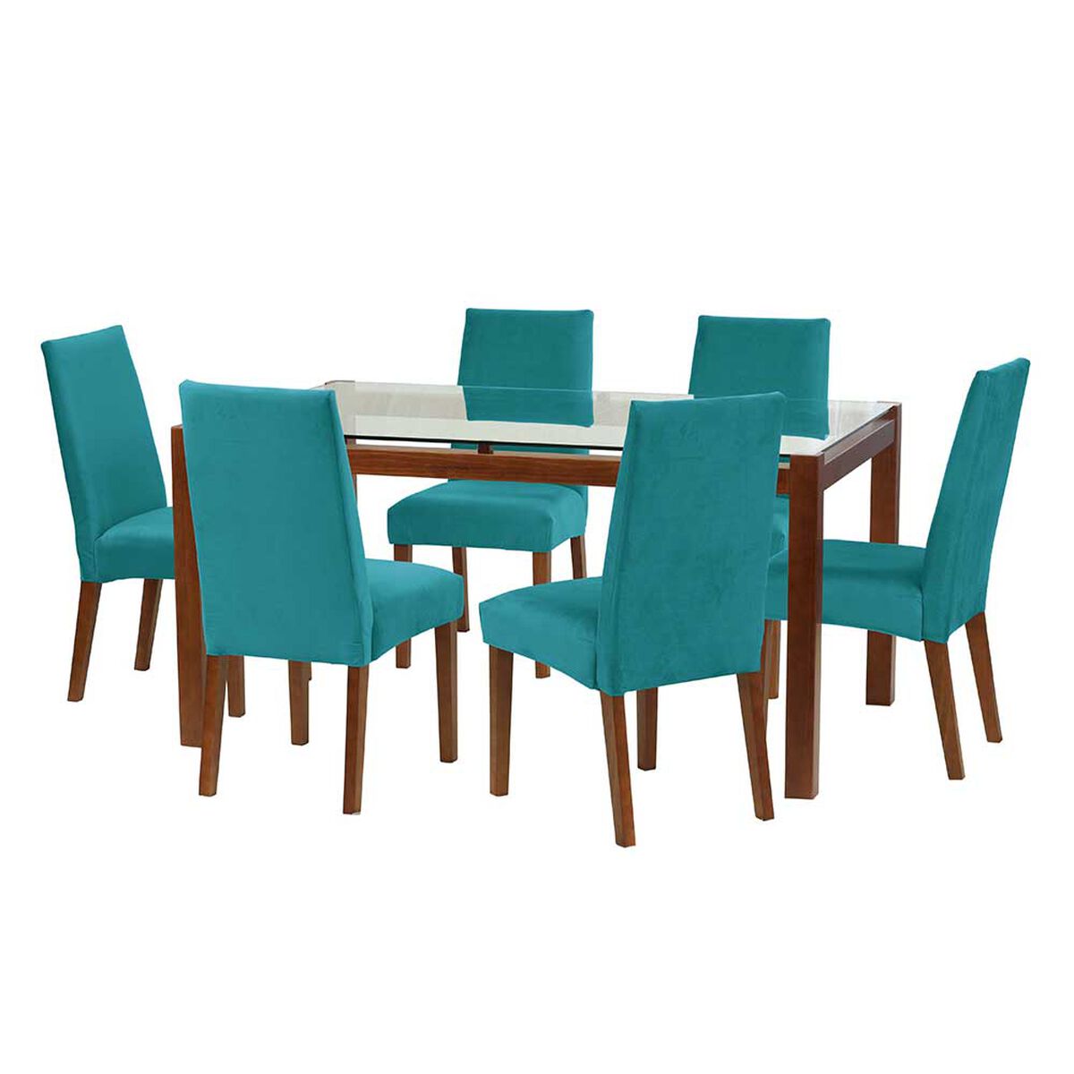 Juego de Comedor Latam Home Barcelona 6 Sillas Turquesa