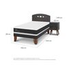 Cama Europea CIC 1,5 Plazas Ortopedic + Respaldo + Velador Gales