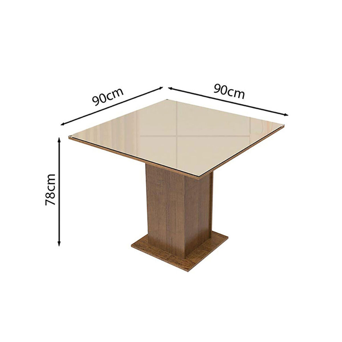 Juego de Comedor VekkaHome Linda 4 Sillas Café