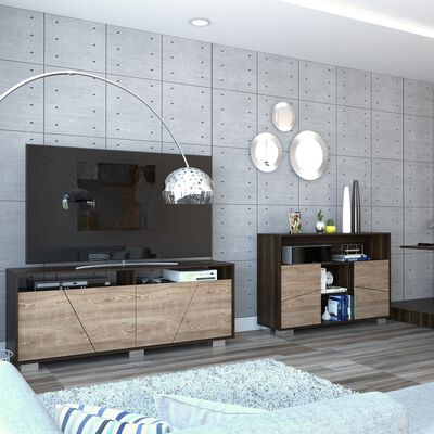 TUHOME Rack TV Hasta 70 + Arrimo TuHome Fraktal