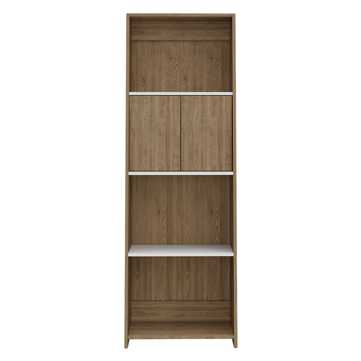 Biblioteca Note 1,60 Cm  2 Puertas - Blanco Hg / Miel