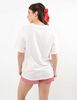 Polera Oversize Con Estampado Manga Corta Mujer Icono