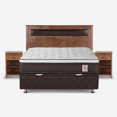 Boxet Rosen 2 Plazas New Style 6 + Respaldo + 2 Veladores Ferrara
