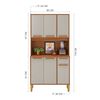 Mueble de Cocina Home Mobili Bosko 6 Puertas 1 Cajón Café y Blanco Off