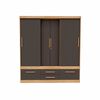 Closet Yardas Alexa 4 Puertas 4 Cajones Freij&oacute; Negro