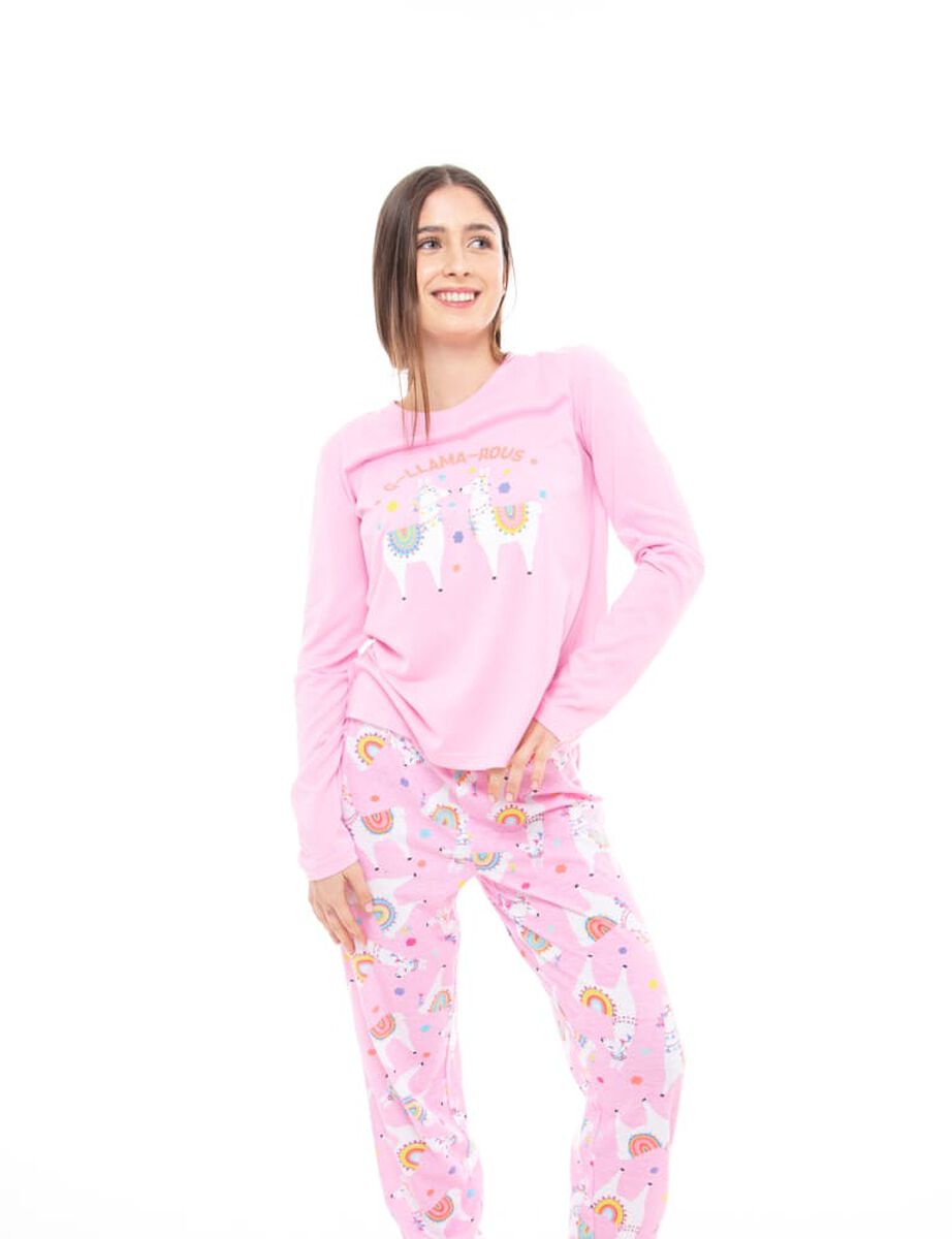 Pijama Llama Rosado Mujer Icono