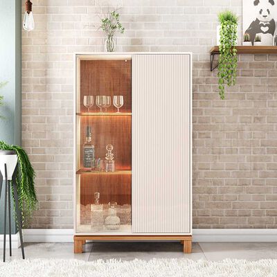Vitrina Decocasa Mondrian Off White Castaño