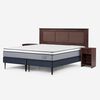 Cama Europea Rosen Base Dividida King Indie + Respaldo + 2 Veladores Rachel