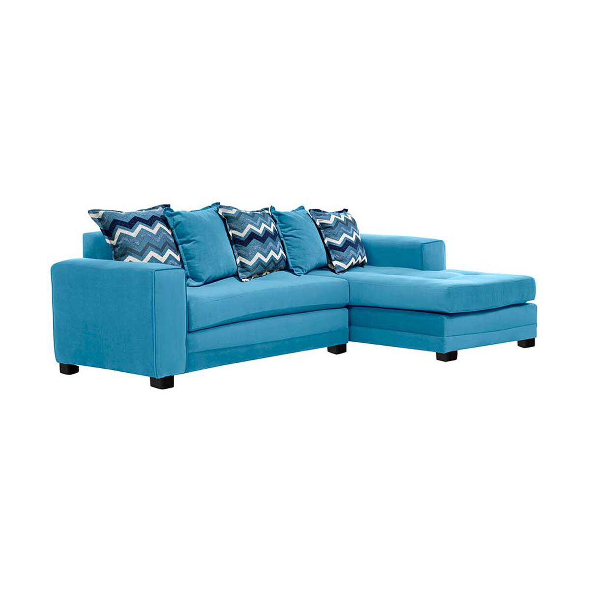 Sof&aacute; Seccional Derecho Living Factory Milan 3 Cuerpos Azul Piedra