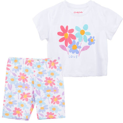 Conjunto Short+Polera Niña Chess