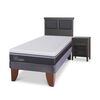 Cama Europea CIC 1,5 Plazas Ortopedic Advance + Respaldo + Velador Torino