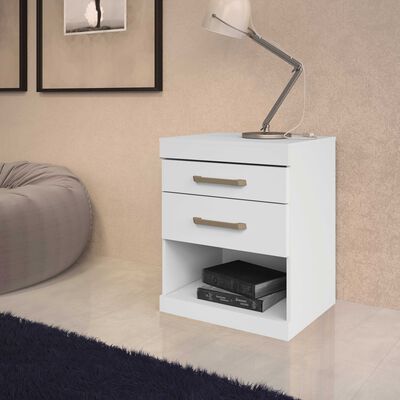 Velador Onessta Start Blanco 2 Cajones