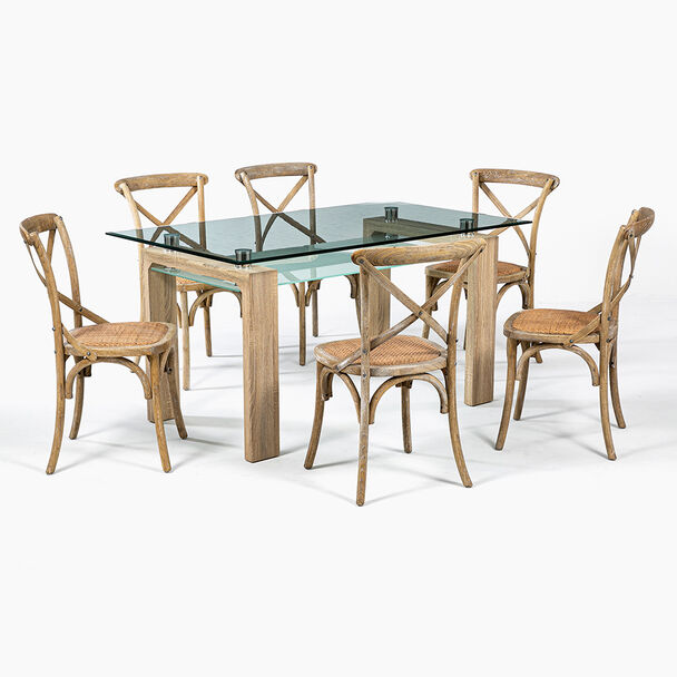 Juego de Comedor Spazzio Prisma Albayalde 6 Sillas