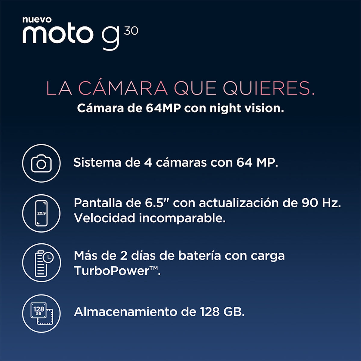Celular Motorola Moto G30 128GB 6,5" Gris Tornasol Movistar