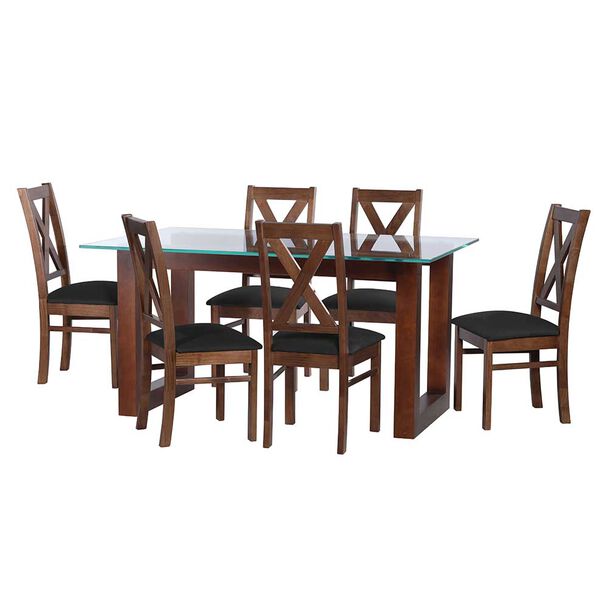 Juego de Comedor Latam Home Pamplona Segovia 6 Sillas Velvet Turquesa
