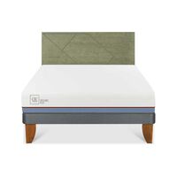 Cama Europea CIC 2 Plazas Excellence Plus + Respaldo Villarrica Olivo