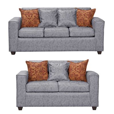 Juego de Living Black Factory Ezeiza Sofá 3 Cuerpos + Sofá 2 Cuerpos Gris