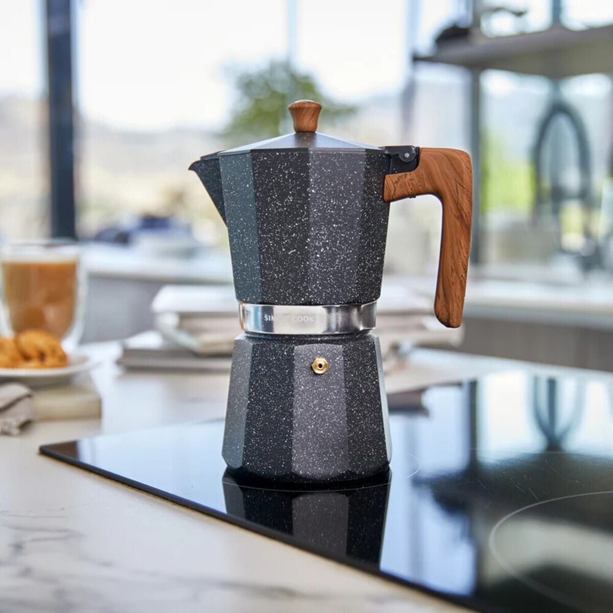 Cafetera Italiana Simple Cook Volterra 6 Tazas Negro
