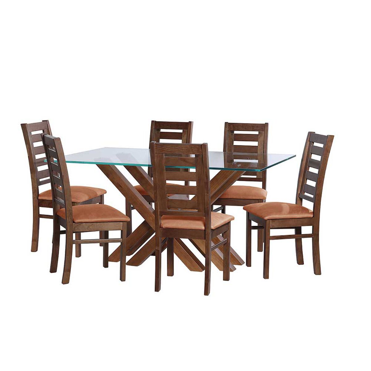 Juego de Comedor Latam Home Merida 6 Sillas Tabaco