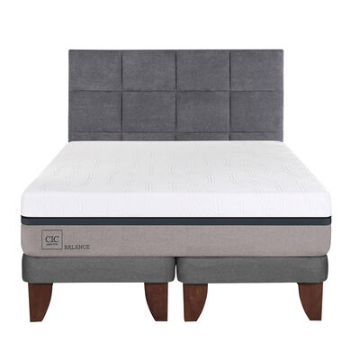 Cama Europea CIC Base Dividida 2 Plazas Balance + Respaldo Tamesis