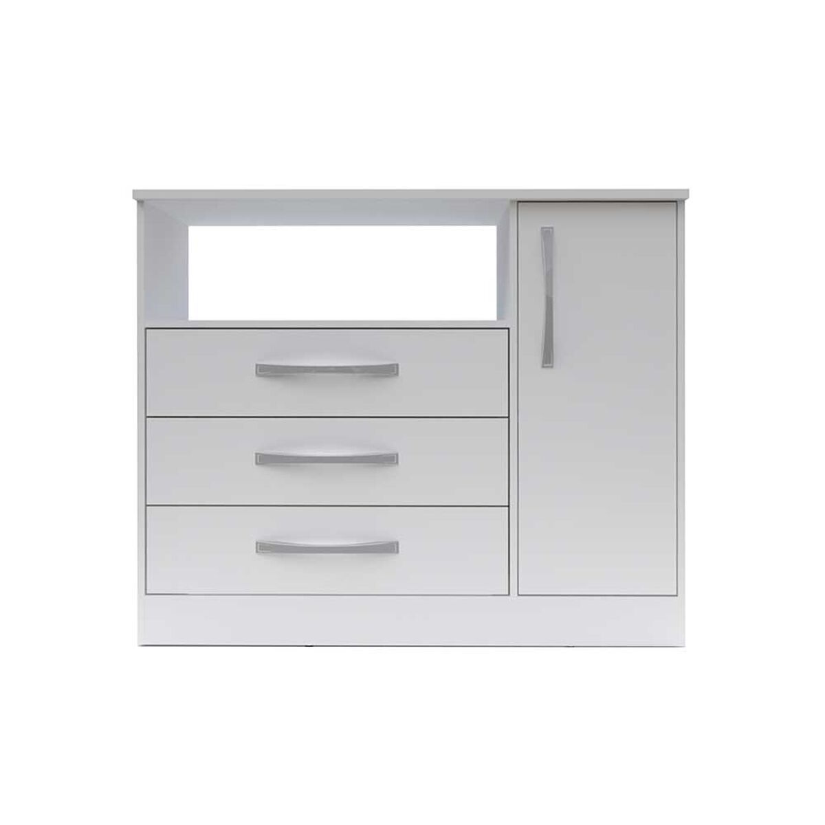 Cómoda Home Mobili Maxis 3 Cajones 1 Puerta Blanco