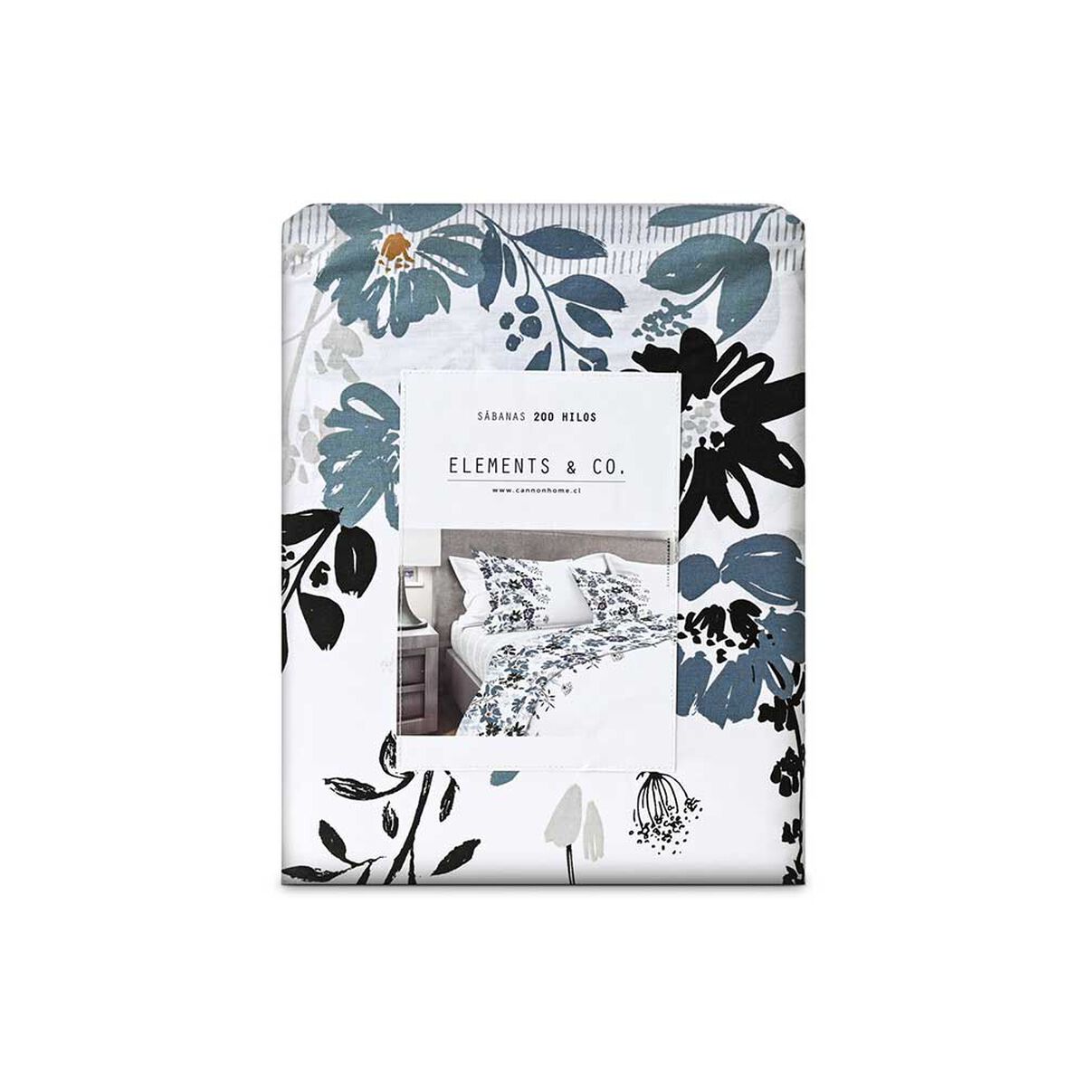 Juego de Sábanas Estampado Elements & Co 200 Hilos 1,5 Plazas Sunflower