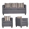 Juego de Living Ruzam Mobel Barcelona Sof&aacute; 3 Cuerpos + Dos Sillones 1 Cuerpo Lino Gris