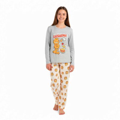 Pijama Largo Mujer Garfield Gris