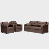 Juego de Living Almore Noruega Sofá 3 Cuerpos + Dos Sillones 1 Cuerpo Café