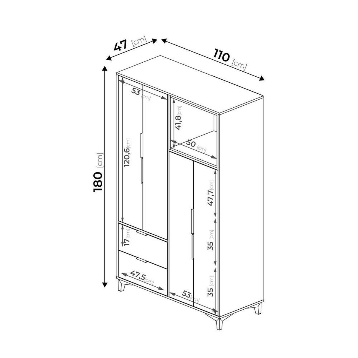 Clóset Silcosil Mood Blanco Madera 4 Puertas 2 Cajones