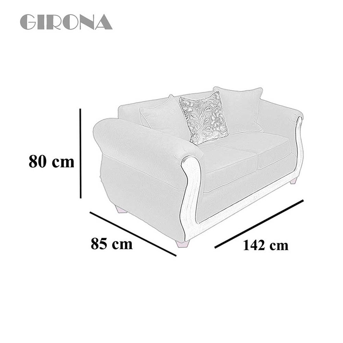 Sof&aacute; Elegant Detail Girona 2 Cuerpos Tela Beige