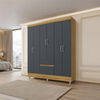 Closet Vekkahome Americano 6 Puertas 2 Cajones Gris
