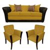 Juego de Living Elegant Detail Minesota Sof&aacute; 3 Cuerpos + Dos Sitiales Oro