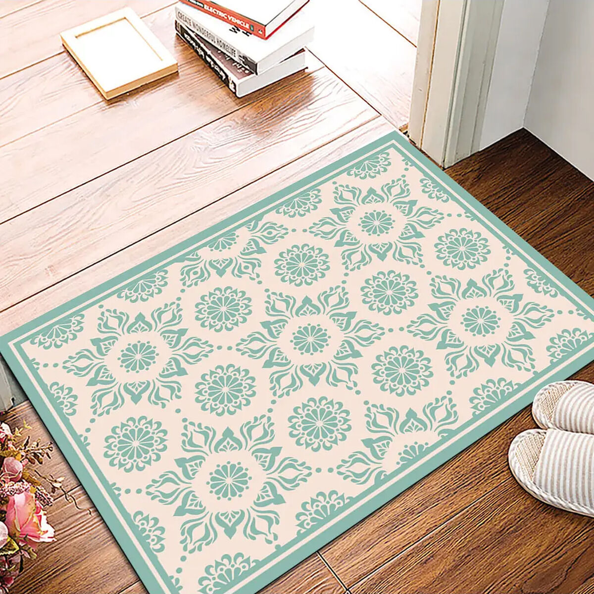 Alfombra Davanti Flor Hindu Turquesa 50 x70 Flor Hindu Turquesa