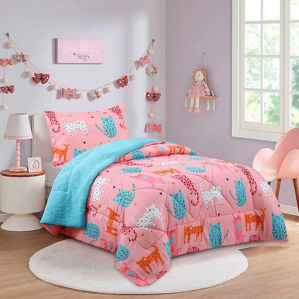 Plum&oacute;n Doral 1,5 Plazas Kids Gatitos