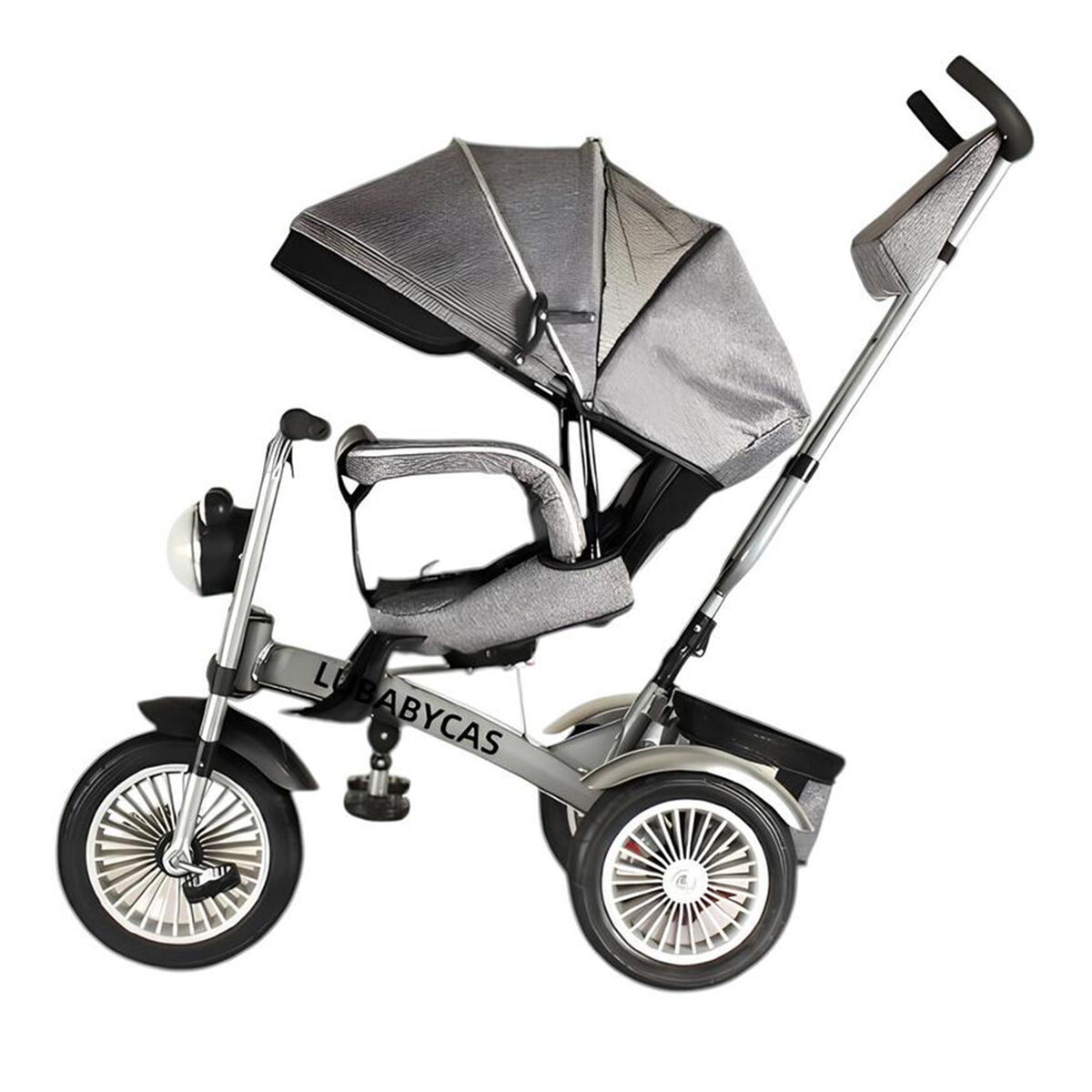 Triciclo Multifuncional 360° con Luces Lubabycas Gris
