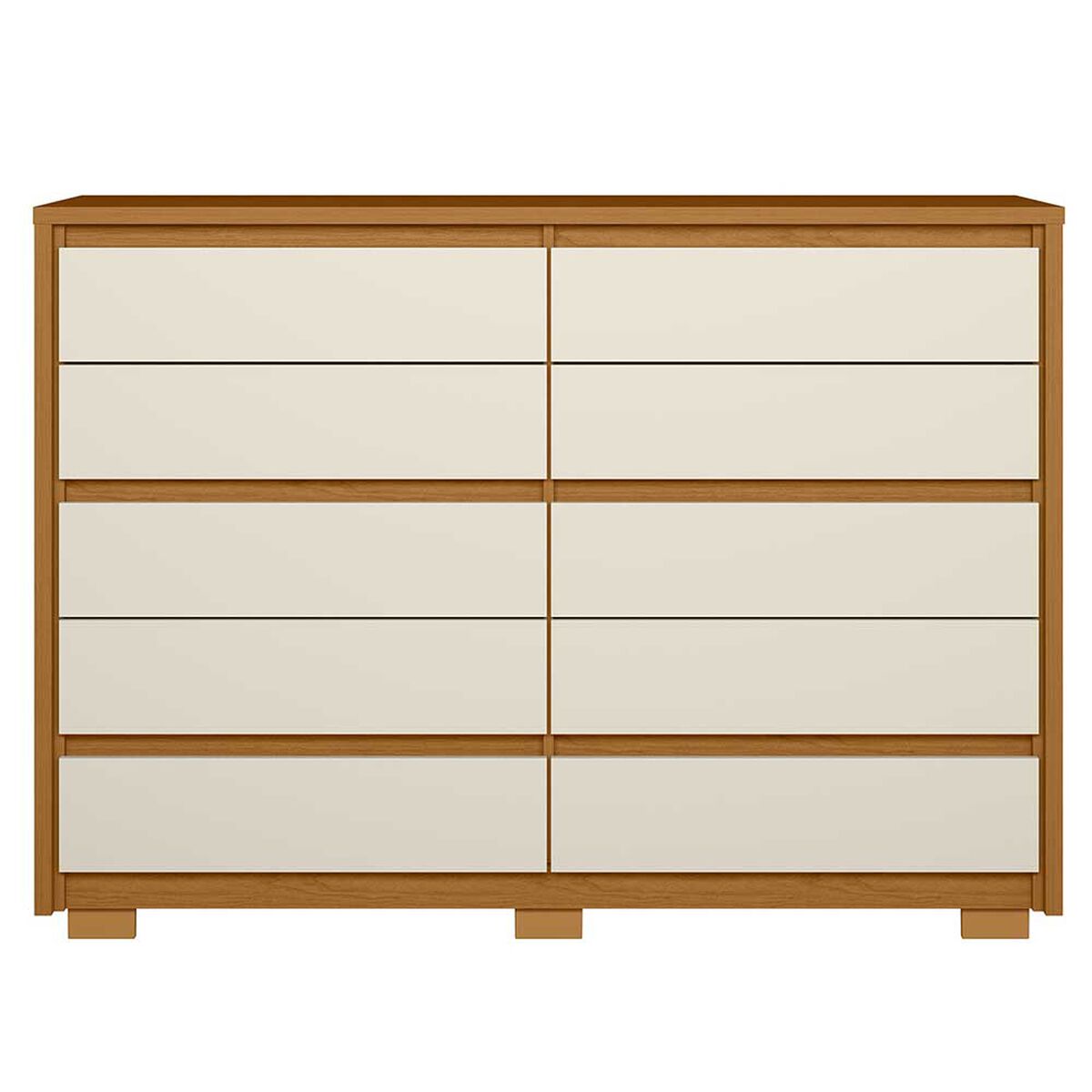 Cómoda Vekkahome Dueto 10 Cajones Café Beige