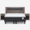 Combo Cama Europea Rosen King New Style 6 BD + Respaldo y Veladores Ferrara