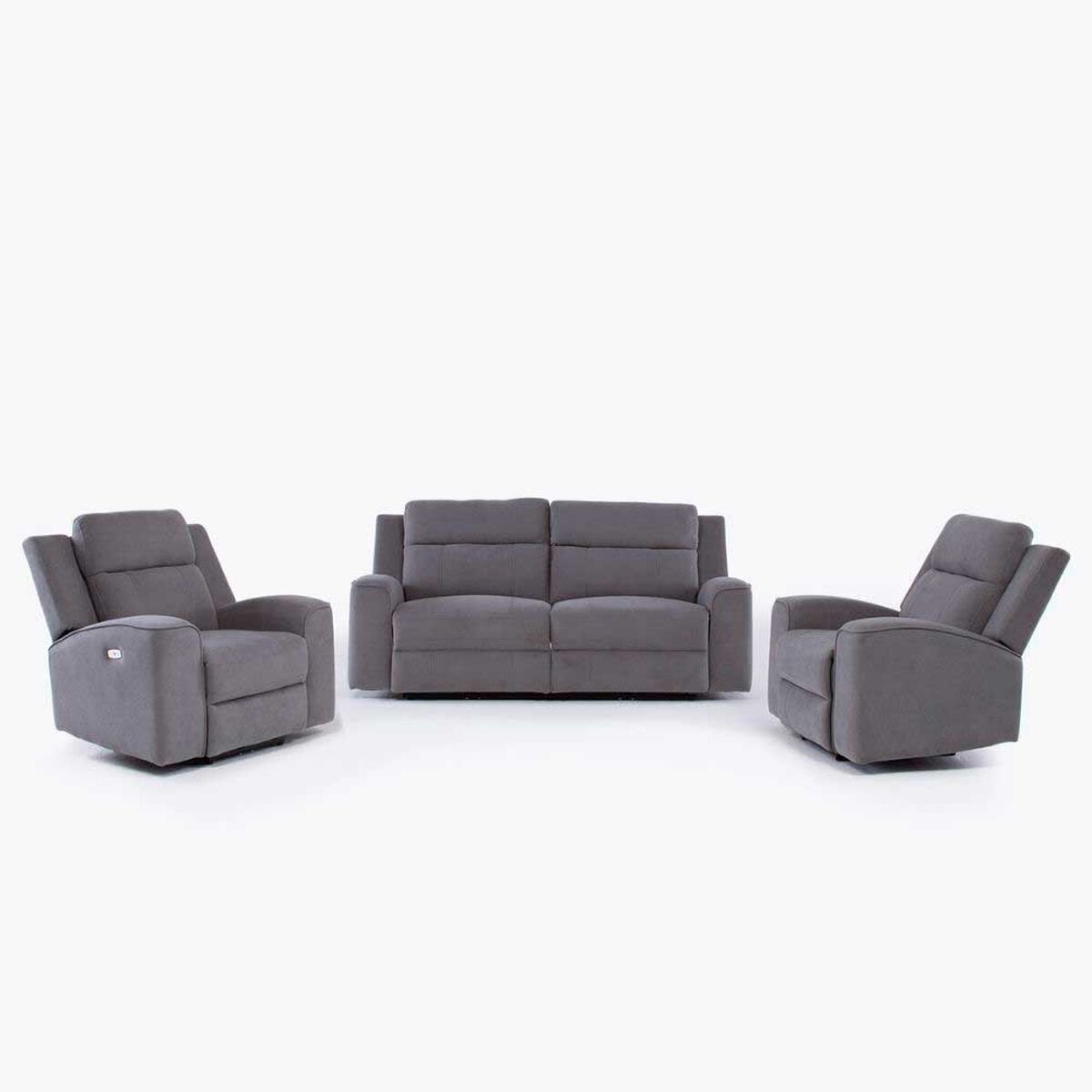 Sofá Reclinable Eléctrico Daniels SETKM807RS 4 Cuerpos Gris