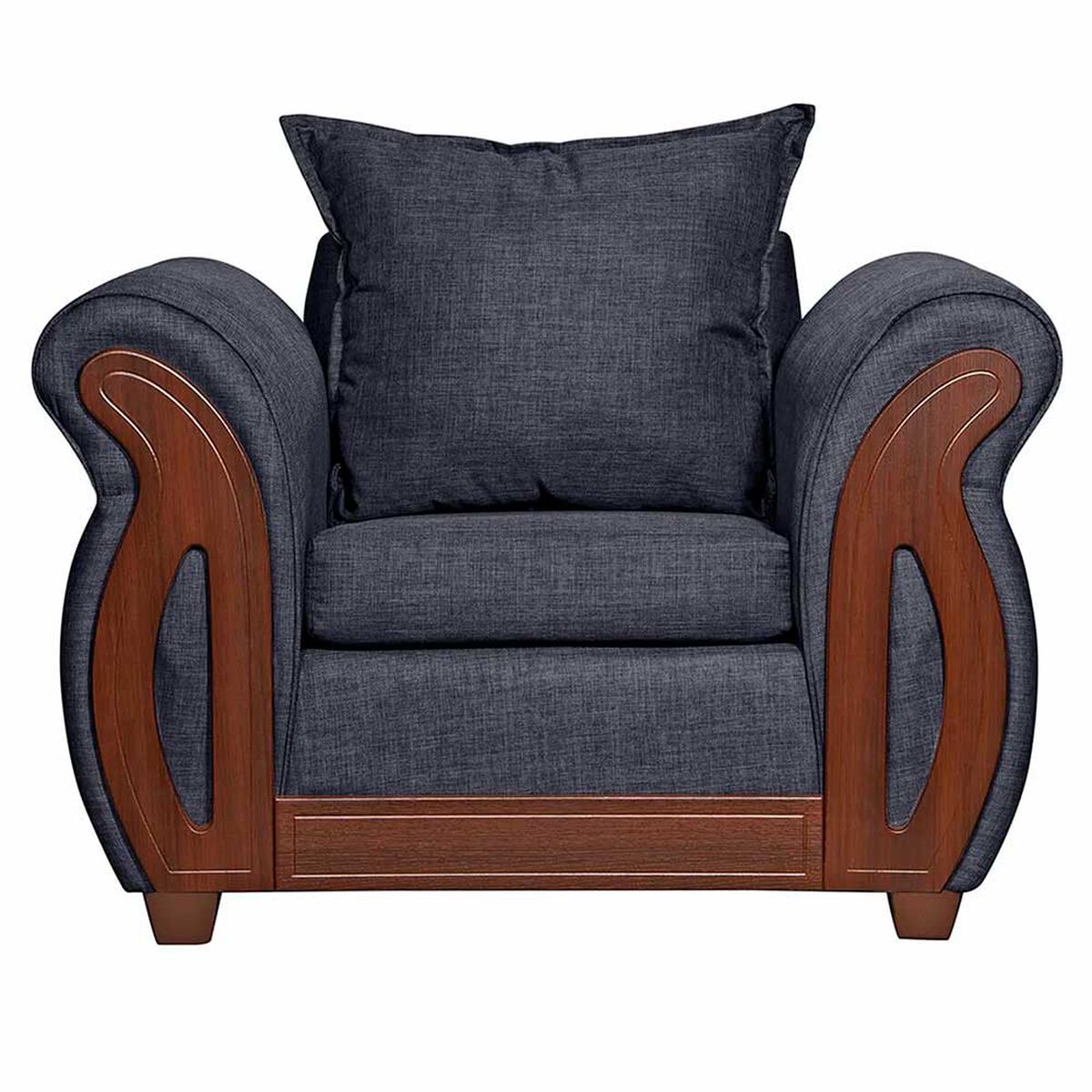 Juego de Living Ruzam Mobel Isidora Sof&aacute; 3 Cuerpos + Dos Sillones 1 Cuerpo Lino Marengo