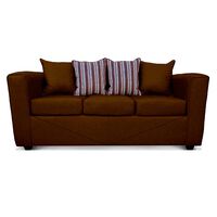 Sofá Elegant Detail Santa Fe 3 Cuerpos Tela Café