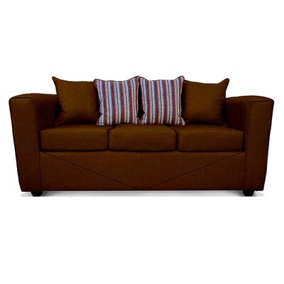 Sofá Elegant Detail Santa Fe 3 Cuerpos Tela Café