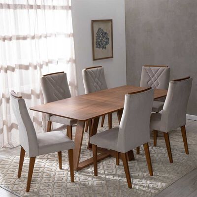 Imagen 2 del producto Juego de Comedor Decocasa Avena 6 Sillas Canela